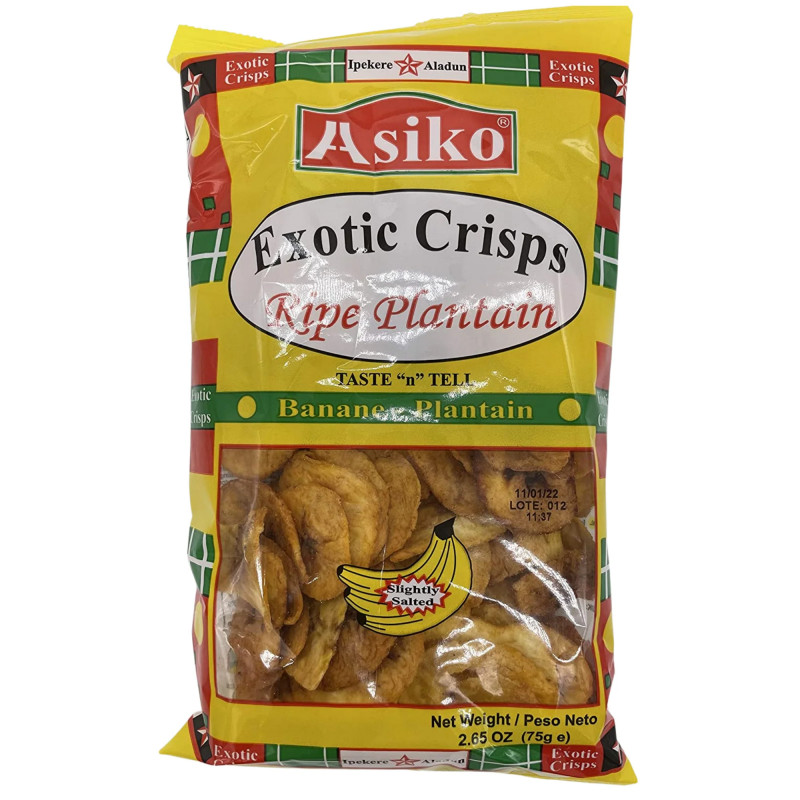 Asiko Exotic Crisps Slightly Salted Sweet Plantain Chips