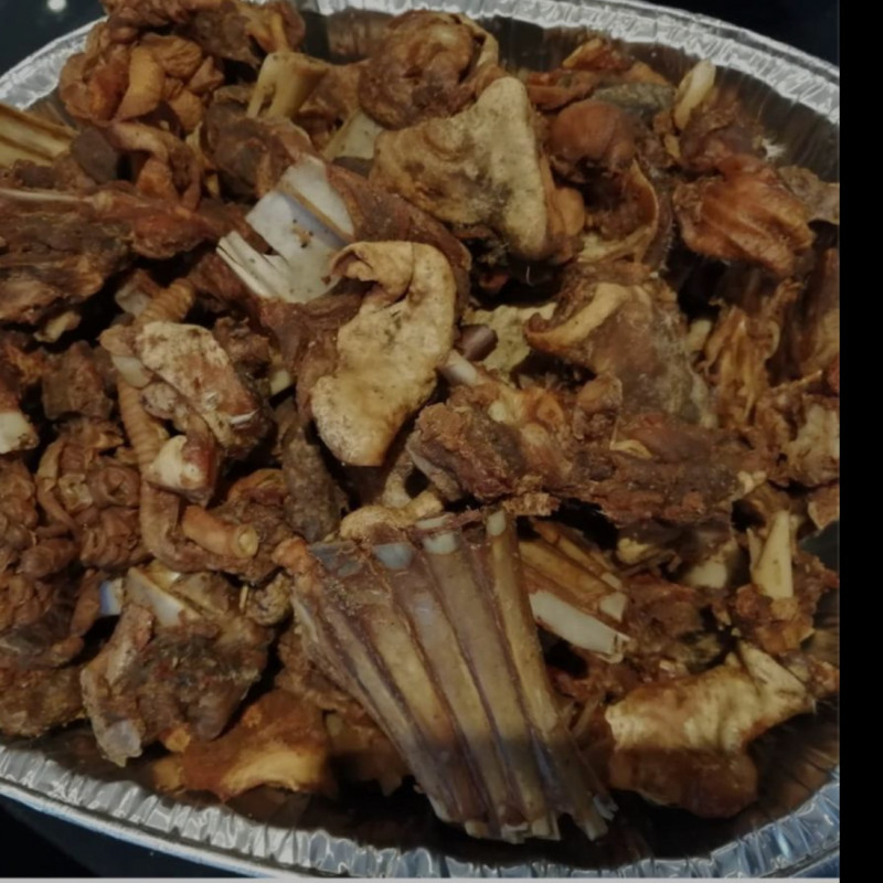 Nigerian fried Goat meat with skin  350g