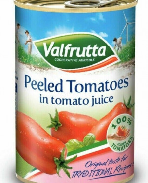 Valfrutta Peeled Plum Tomatoes Tomato Juice Italian 400g