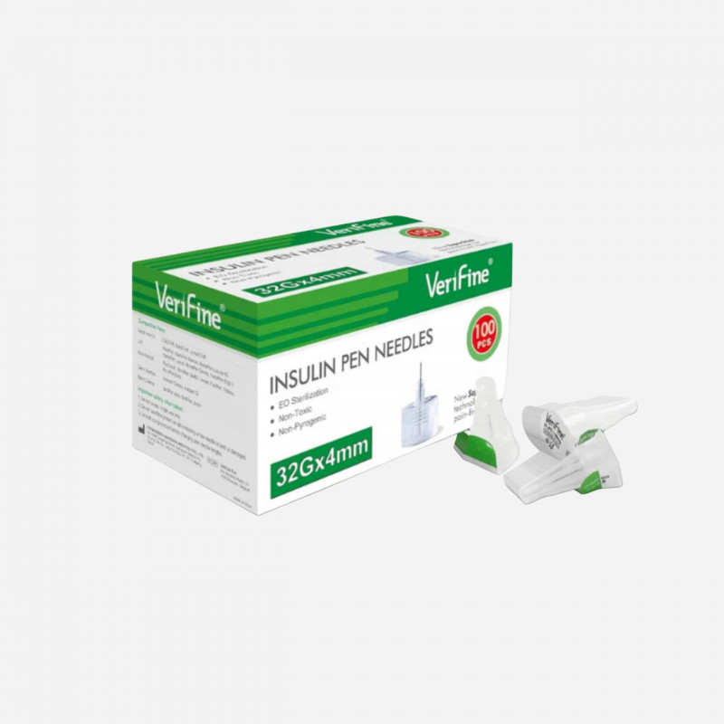 Neon Verifine Ultra 4mm / 32G Diabetic Pen Needles - Pack of 100 Needles for Easy Use
