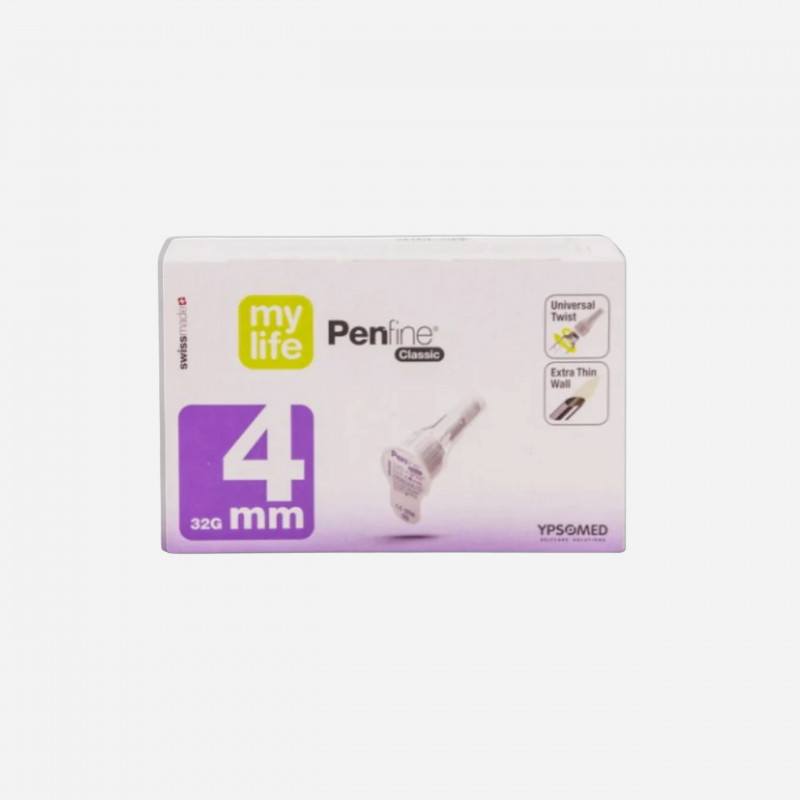 MyLife Penfine Classic 4mm / 32G Diabetic Pen Needles - Pack of 100 for Reliability
