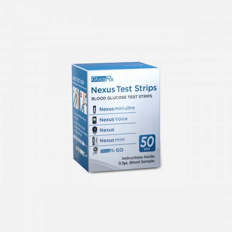 GlucoRx Nexus Blood Glucose Test Strips - 50