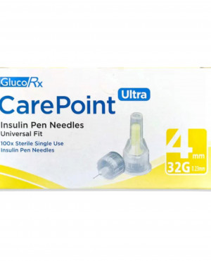GlucoRx CarePoint ULTRA 4mm 32g - Pack of 100 Needles