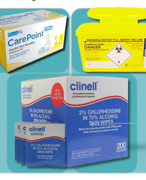 Weight Loss Accessories Bundle - Needles, Sharps Bin & Swabs - Mounjaro & Wegovy Compatible